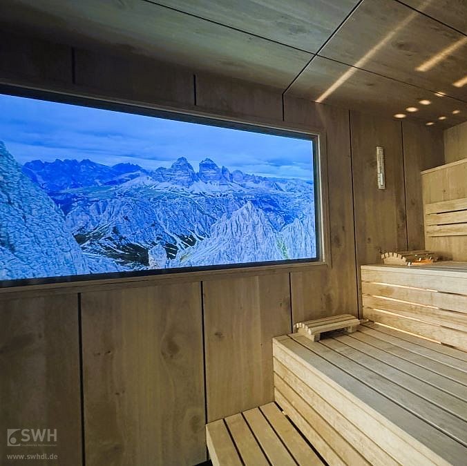 Bildschirm in der Aromasauna